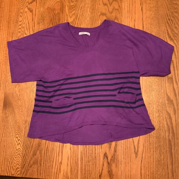 "Old Navy" sweater, purple, high/low, EUC, M - Picture 1 of 14